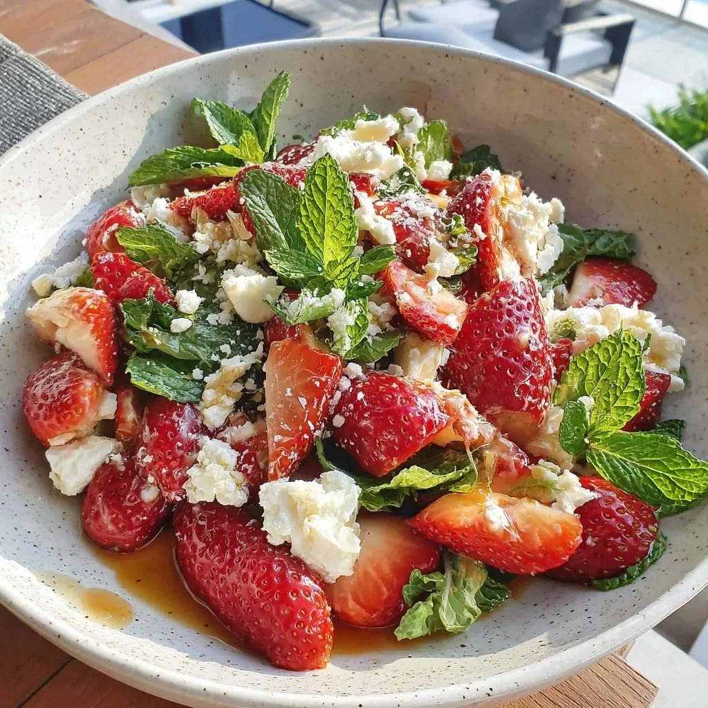 Frisse Aardbeien Salade met Feta en Munt