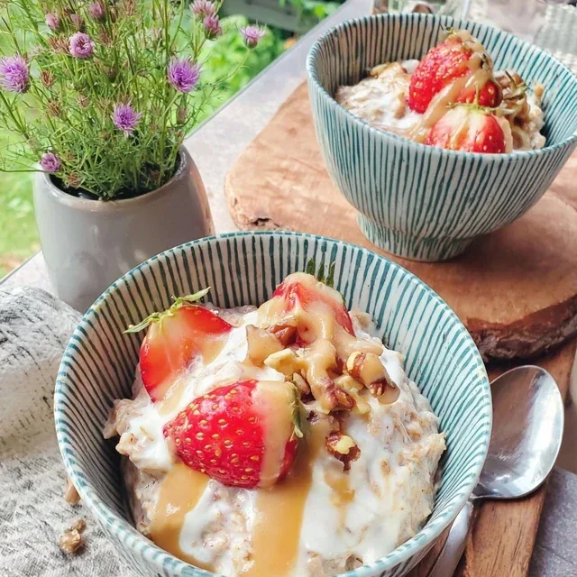 Gezonde Overnight Oats met Aardbeien en Lijnzaad voor een energiek ontbijtgenot